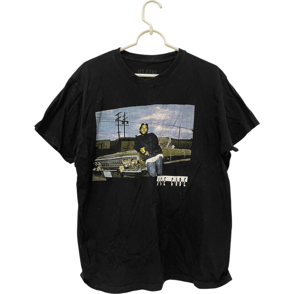 Ice Cube Graphic Print T Shirt Mens Size XL Black Short Sleeve Crew Neck